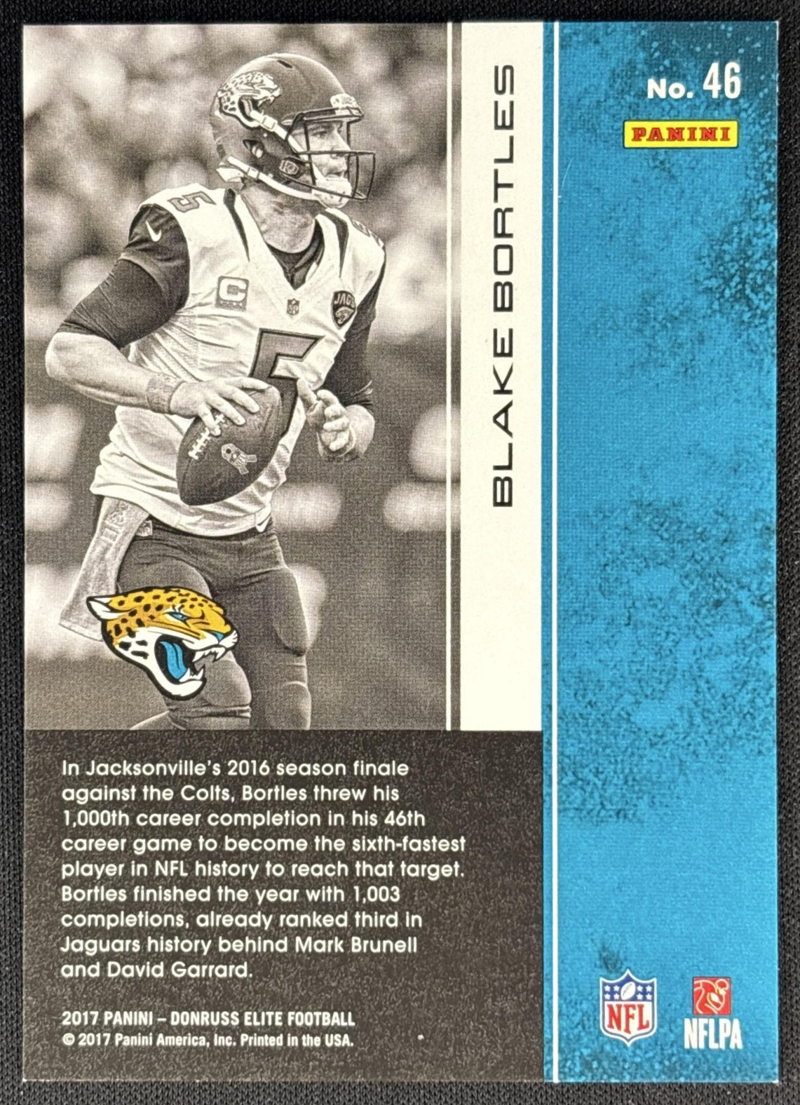 Blake Bortles 2017 Panini Donruss Elite Red /149 Jaguars back