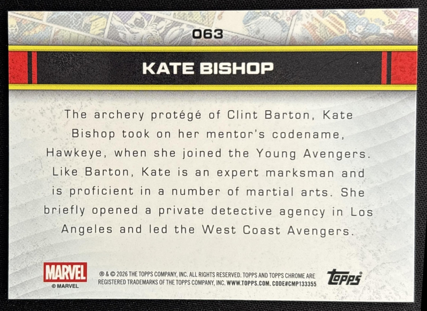 Kate Bishop 2026 Topps Chrome Marvel Comics