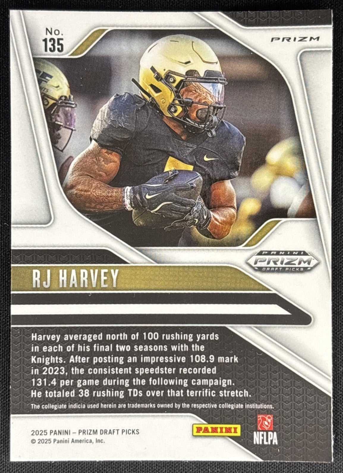 RJ Harvey 2025 Panini Prizm Draft Picks Red Ice Knights Sports Trading Cards