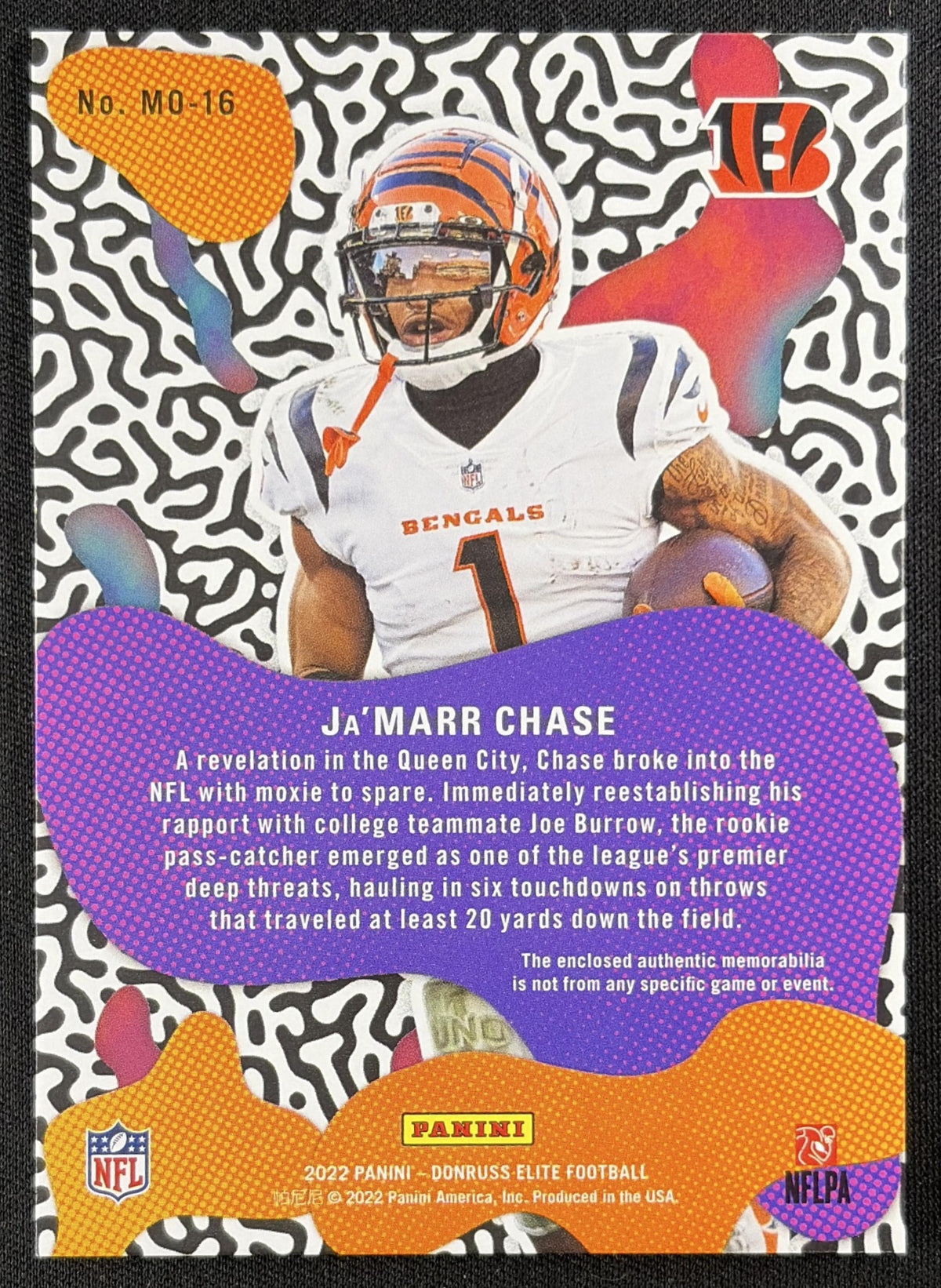 Ja'Marr Chase 2022 Panini Donruss Elite Moxie Bengals