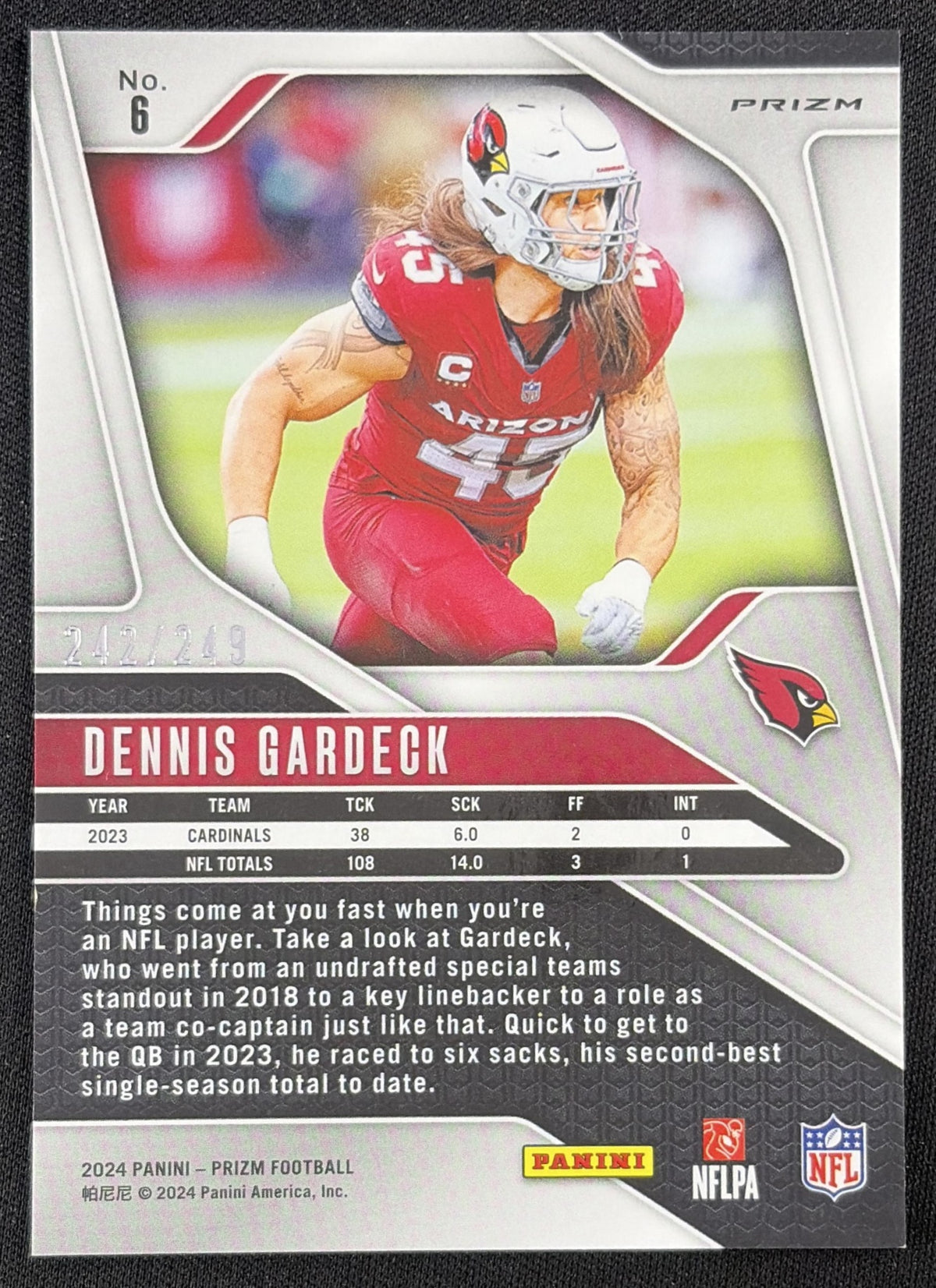 Dennis Gardeck 2024 Panini Prizm Orange /249 Cardinals