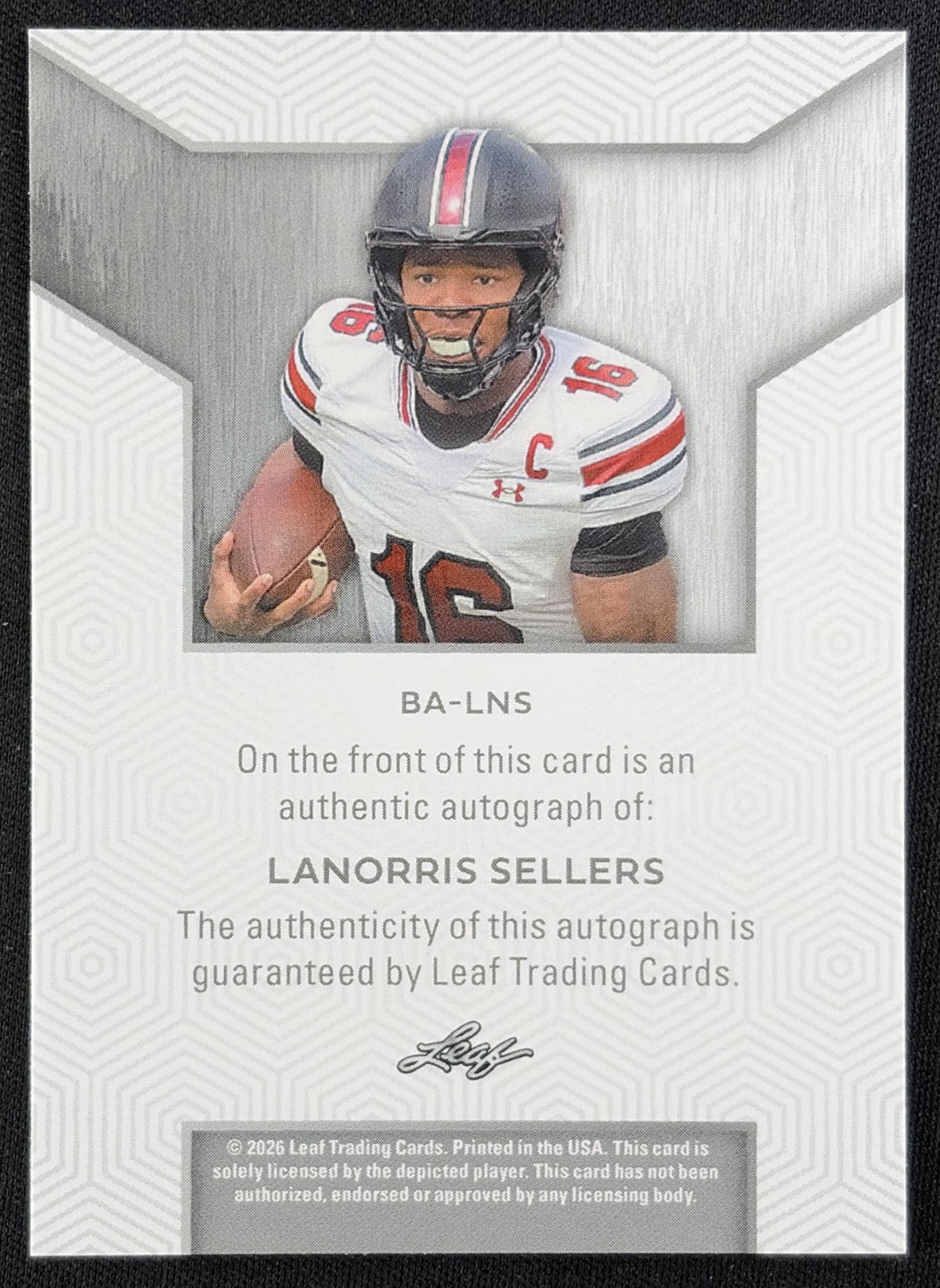 LaNorris Sellers 2026 Leaf Trinity Auto Bronze /75