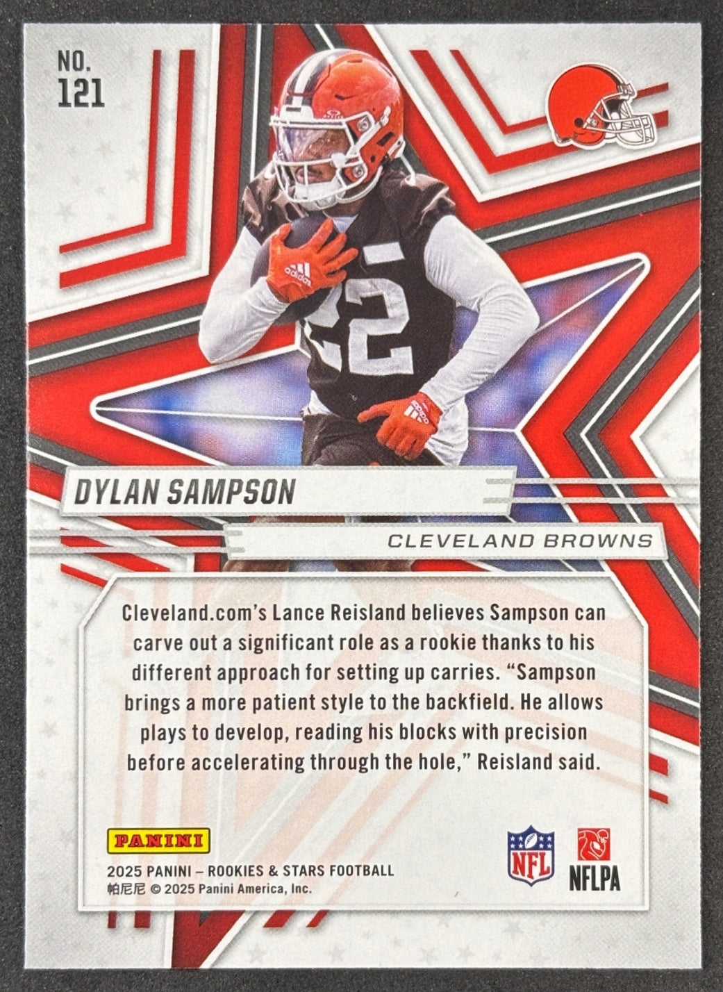 Dylan Sampson Rookies & Stars Rookie Cleveland Browns Sports Trading Cards