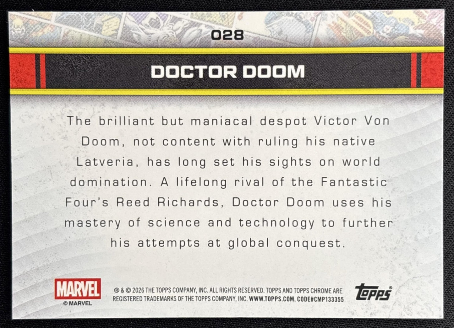 Doctor Doom 2026 Topps Chrome Marvel Comics
