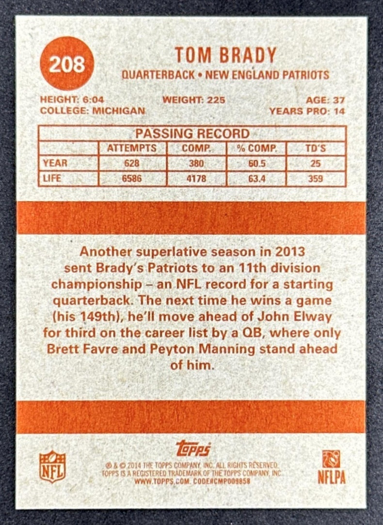 Tom Brady 2014 Topps 1963 Mini Patriots