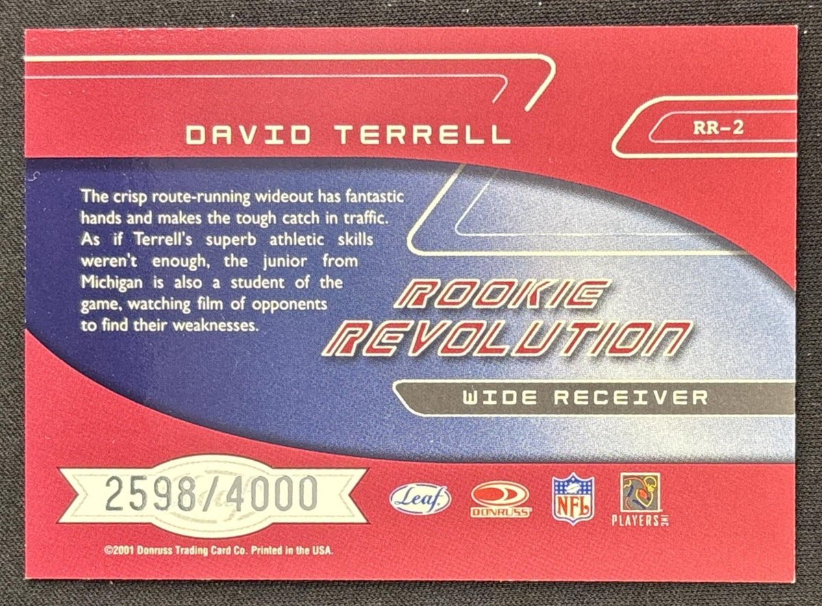 David Terrell 2001 Leaf Quantum Rookie Revolution /4000 Wolverines