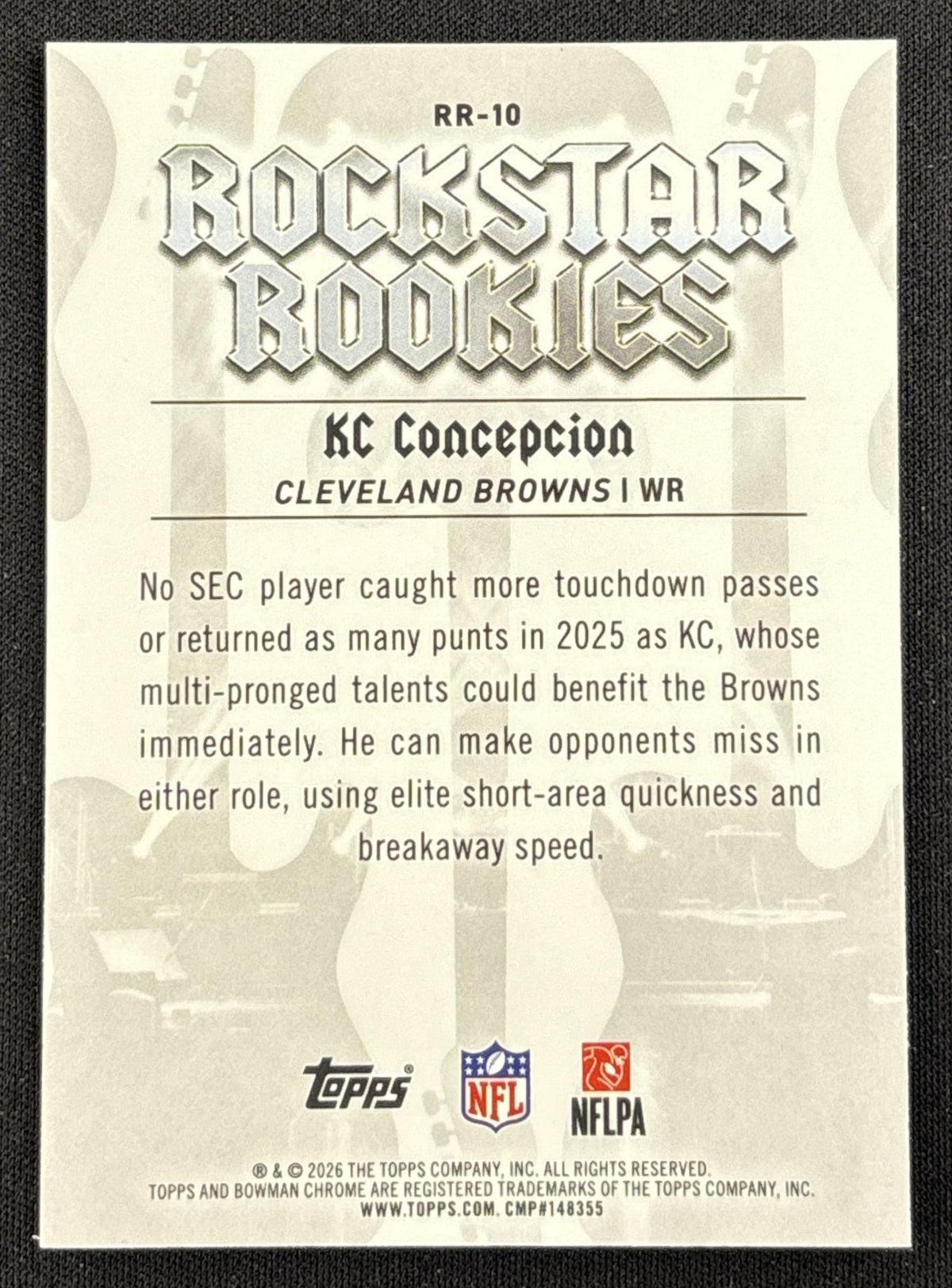 KC Concepcion 2026 Bowman Rockstar Rookies Chrome Browns