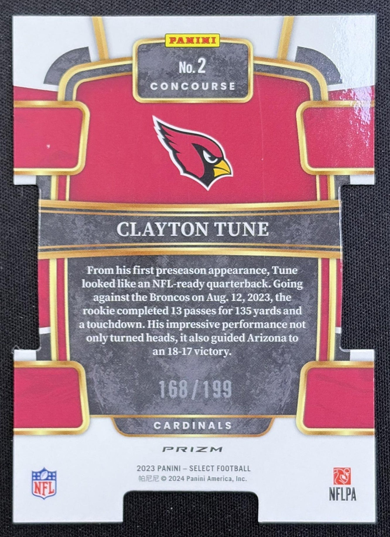 Clayton Tune 2023 Panini Select White Prizms Die Cut /199 Cardinals