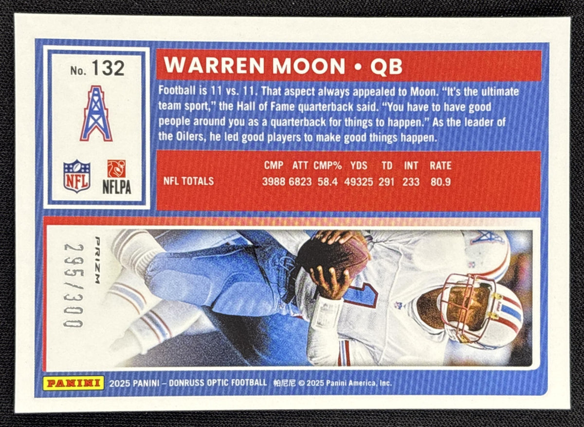 Warren Moon 2025 Panini Donruss Optic Wave Prizm /300 Oilers
