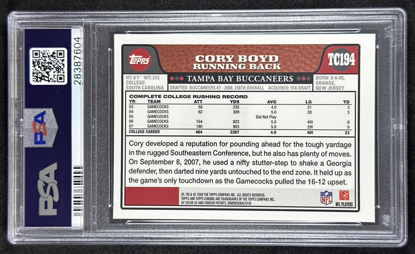 Cory Boyd 2008 Topps Chrome PSA 9