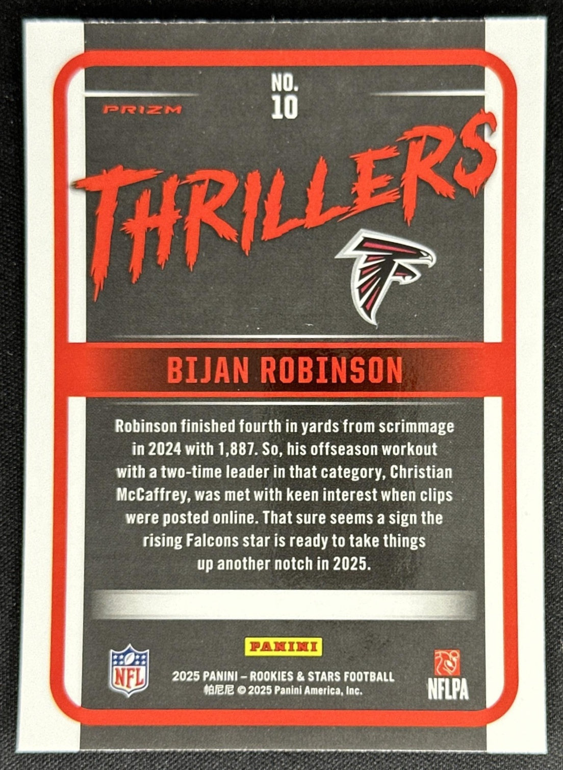 Bijan Robinson 2025 Panini Rookies & Stars Thrillers Red Plaid Falcons