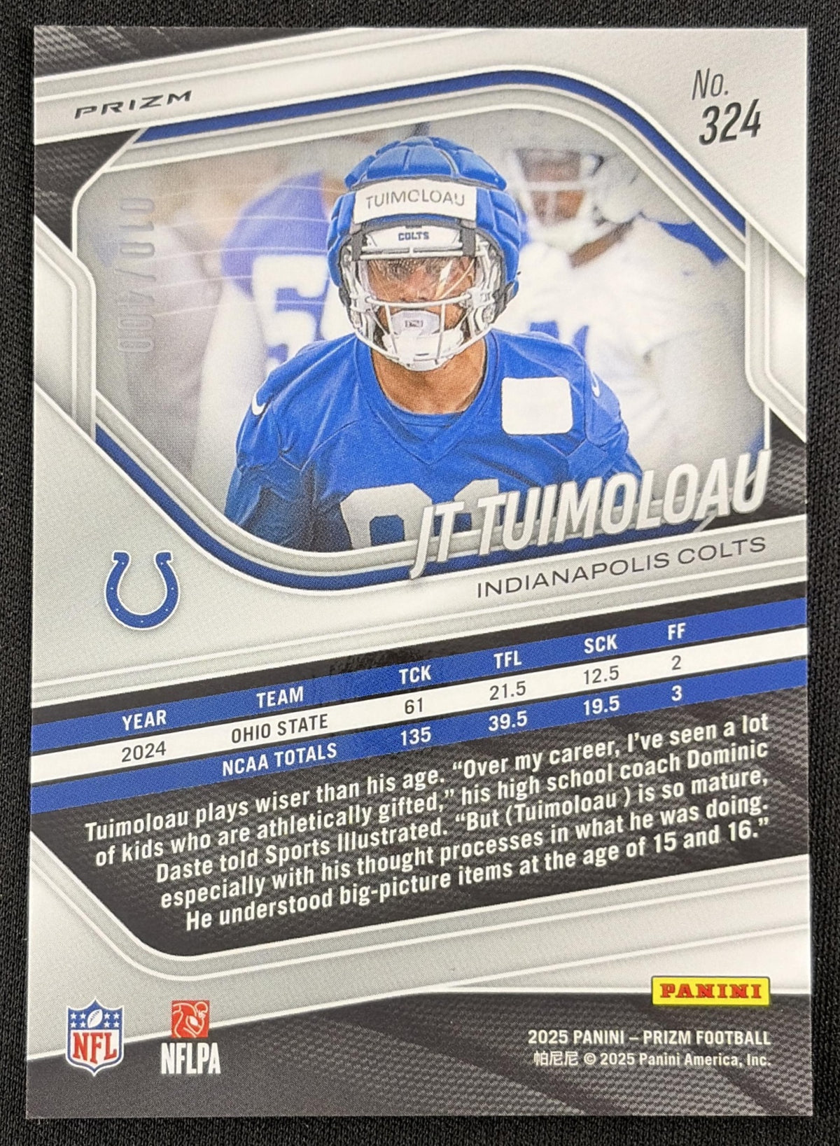 JT Tuimoloau 2025 Panini Prizm Pandora /400 Colts