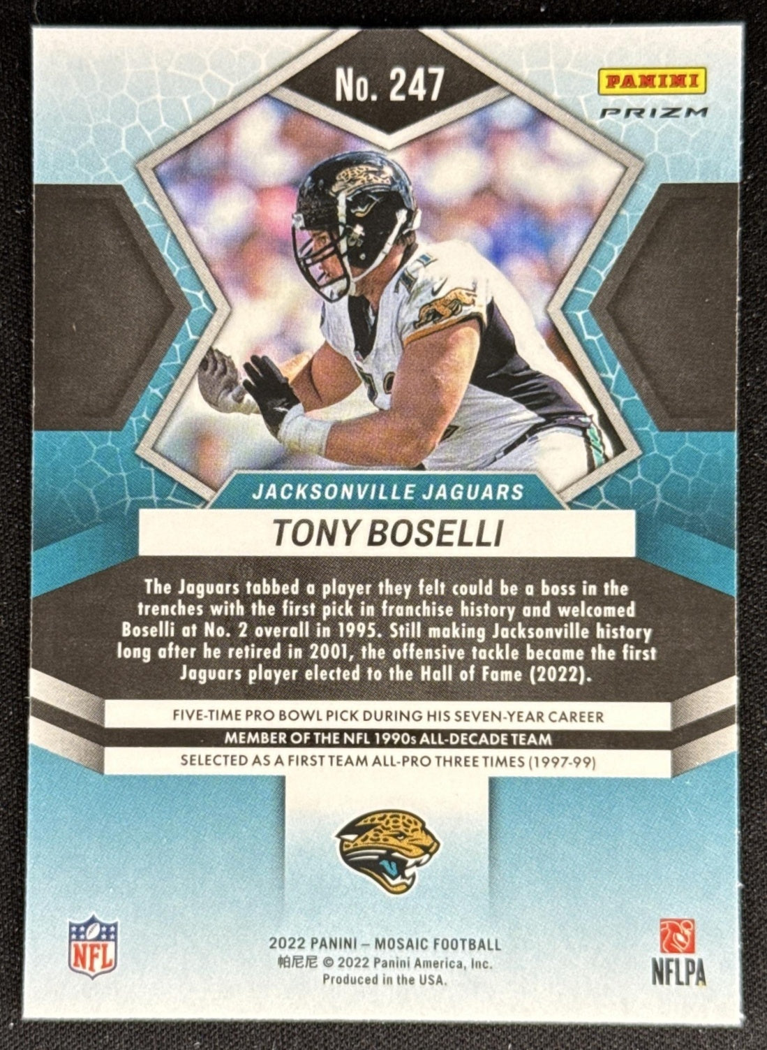 Tony Boselli 2022 Panini Mosaic Green Jaguars Sports Trading Card