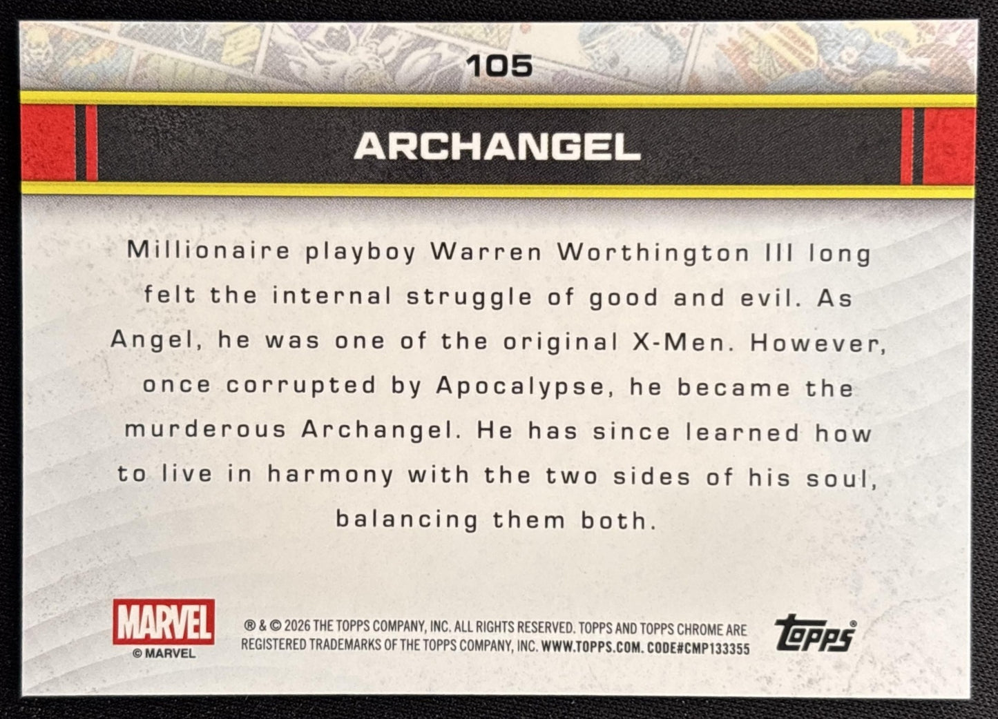 Archangel 2026 Topps Chrome Marvel Comics