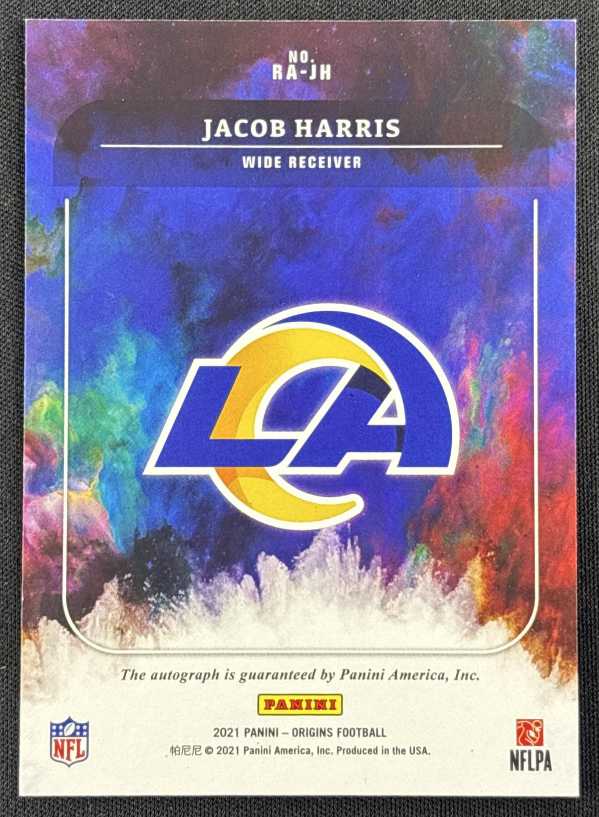 Jacob Harris 2021 Panini Origins Rookie Auto Los Angeles Rams