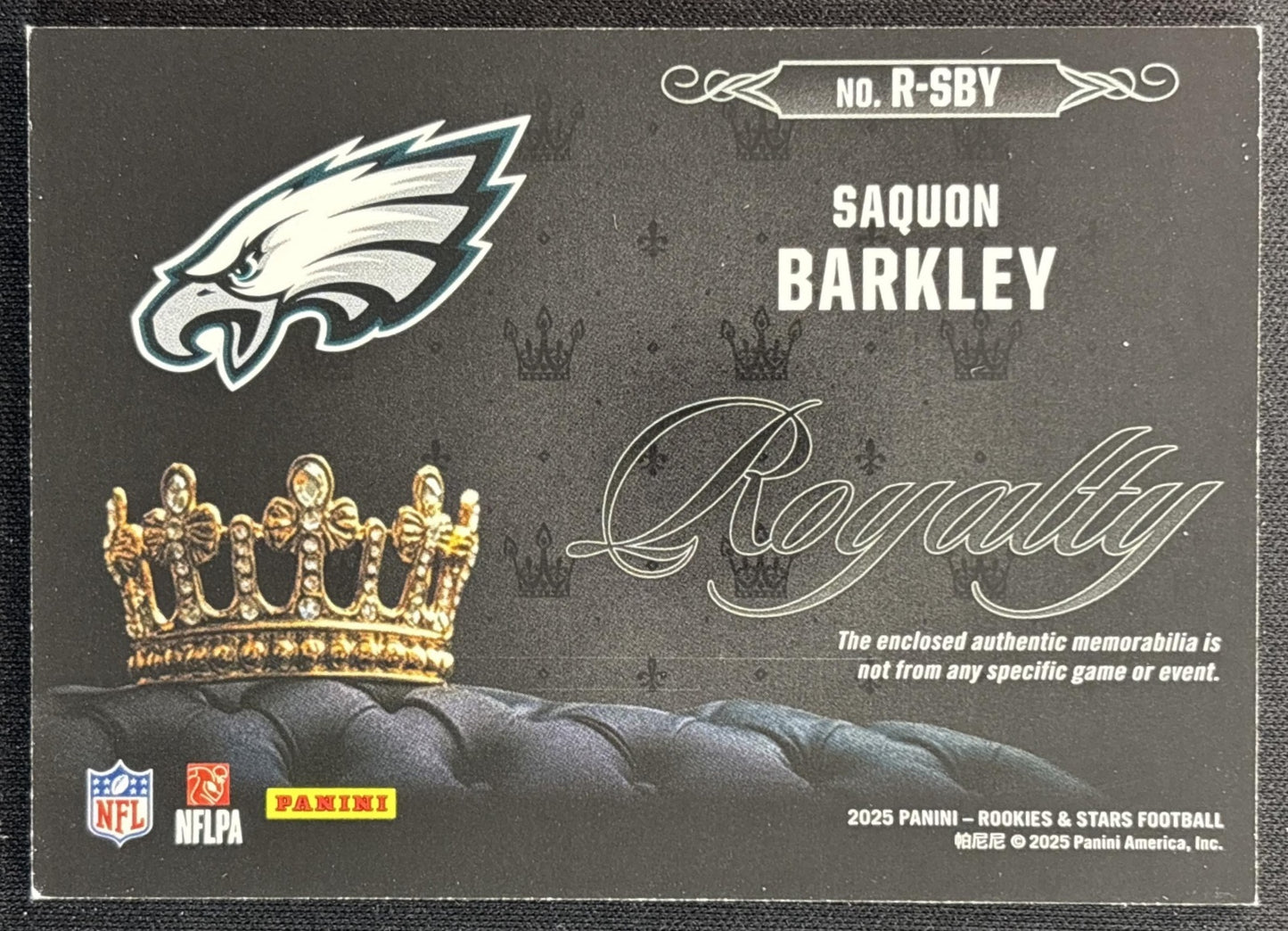 Saquon Barkley 2025 Panini Rookies & Stars Royalty Eagles back