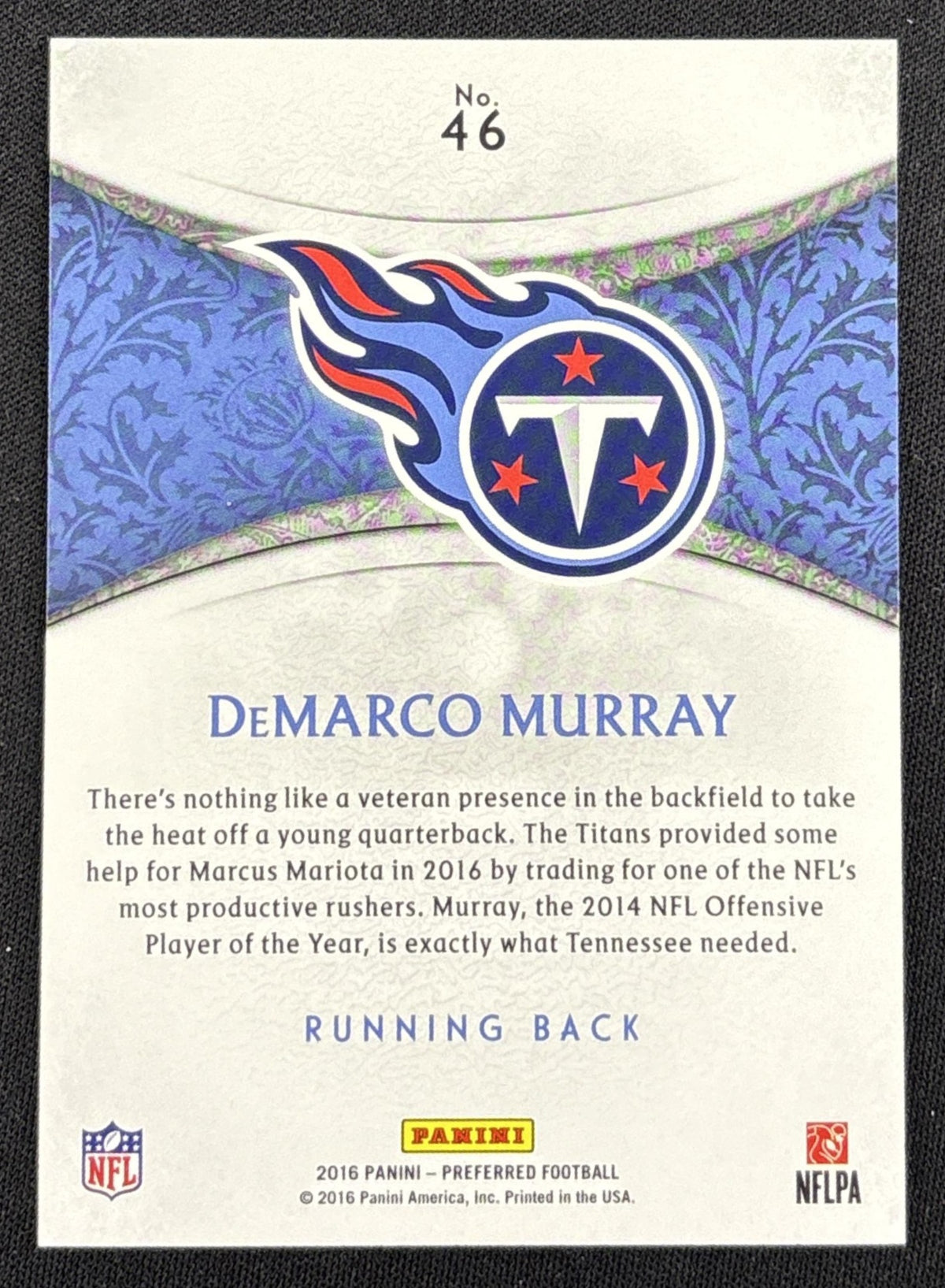 DeMarco Murray 2016 Panini Crown Royale Pink /199 Titans Sports Trading Card