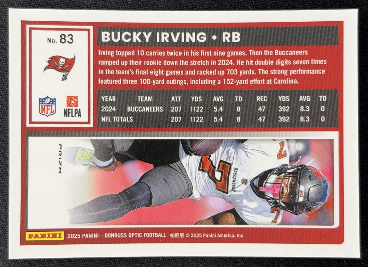 Bucky Irving 2025 Panini Donruss Optic Stars Prizm Buccaneers
