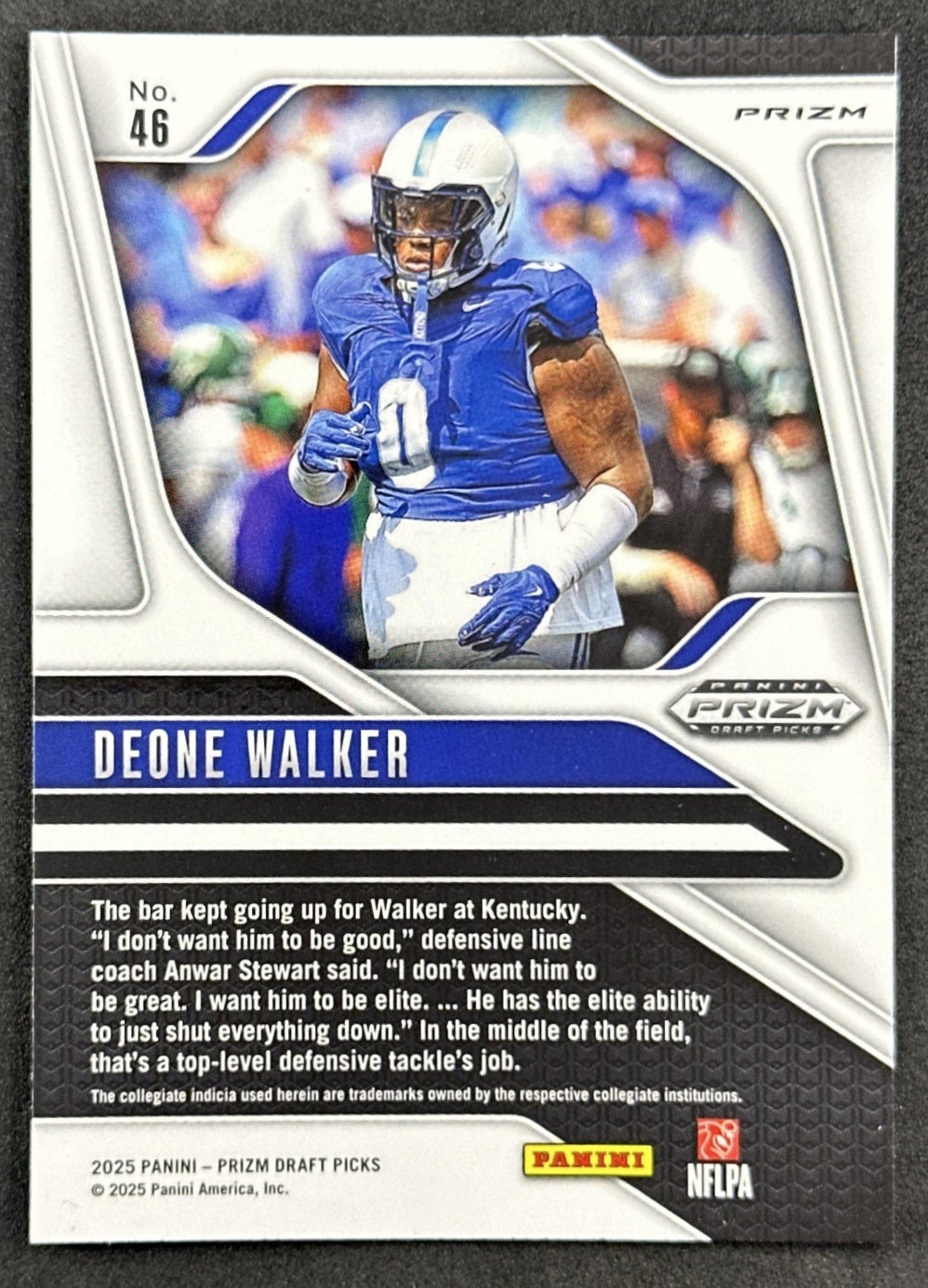 Deone Walker 2025 Panini Prizm Draft Picks Purple Wave Wildcats Bills