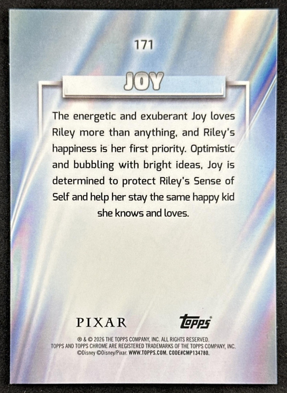 Joy 2026 Topps Chrome Disney Inside Out Non-Sport Trading Cards