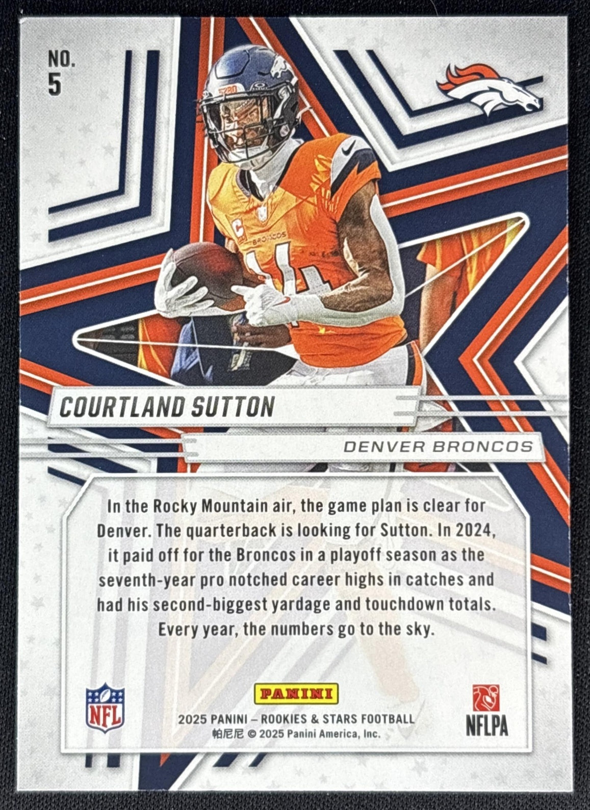Courtland Sutton 2025 Panini Rookies & Stars Purple /999 Broncos back