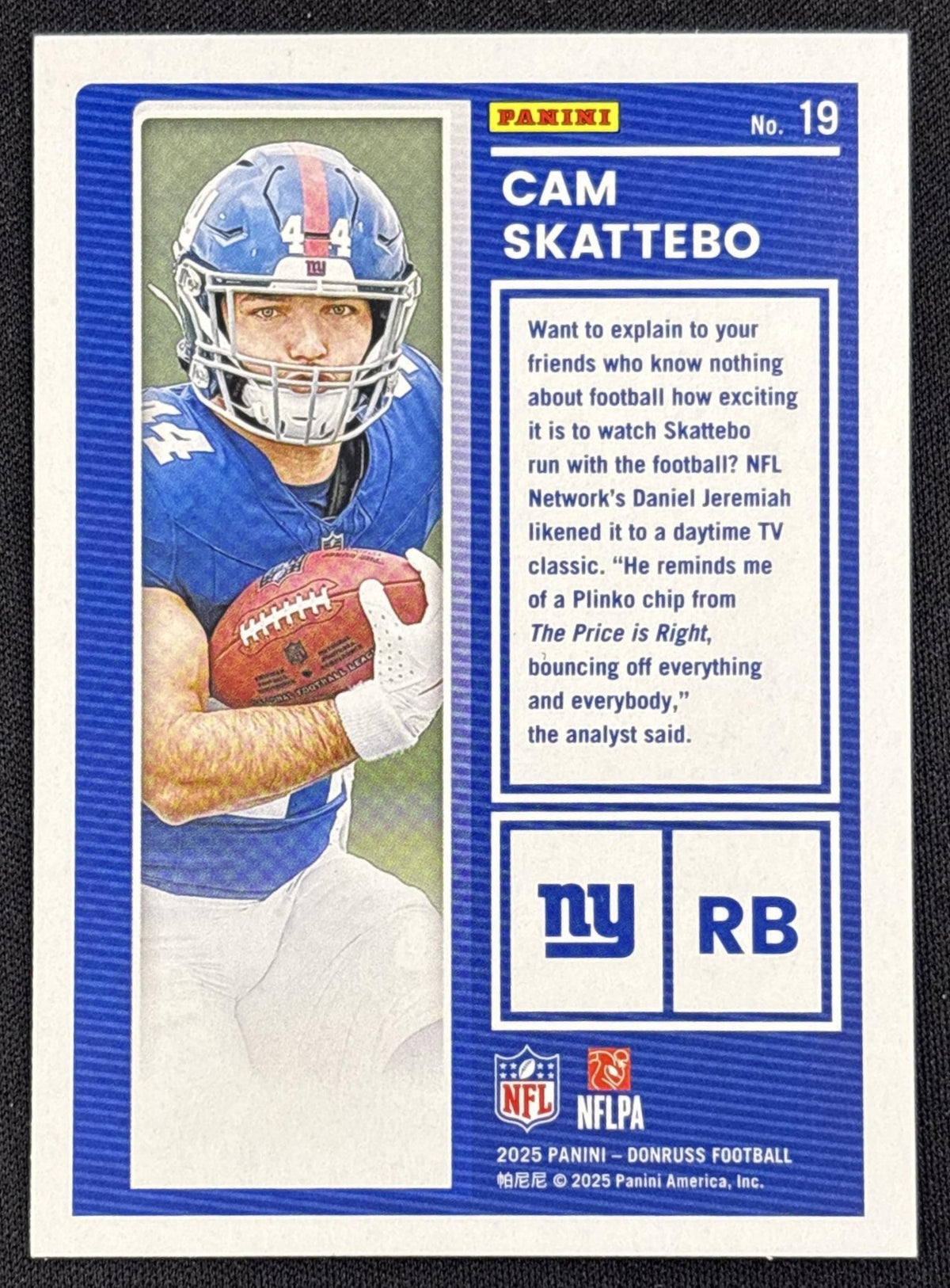 Cam Skattebo 2025 Panini Donruss The Rookies Giants