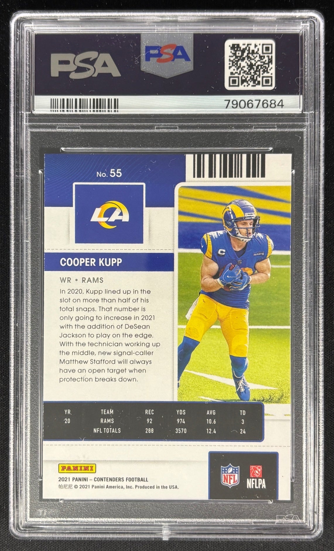 Cooper Kupp 2021 Panini Contenders Red Zone Ticket PSA 10 Rams Sports Trading Card