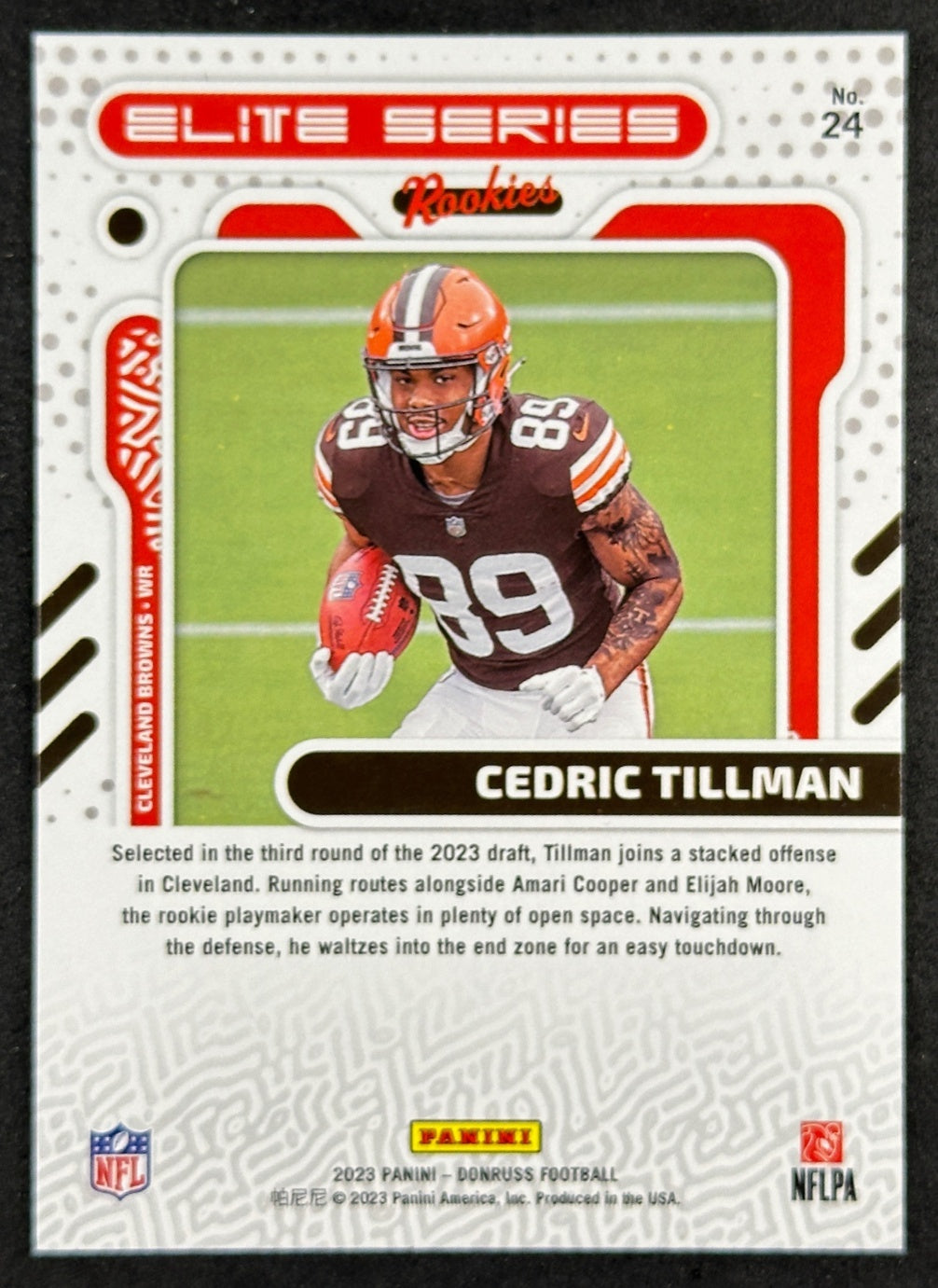 Cedric Tillman 2023 Donruss Elite Series Rookies Browns Sports Trading Card