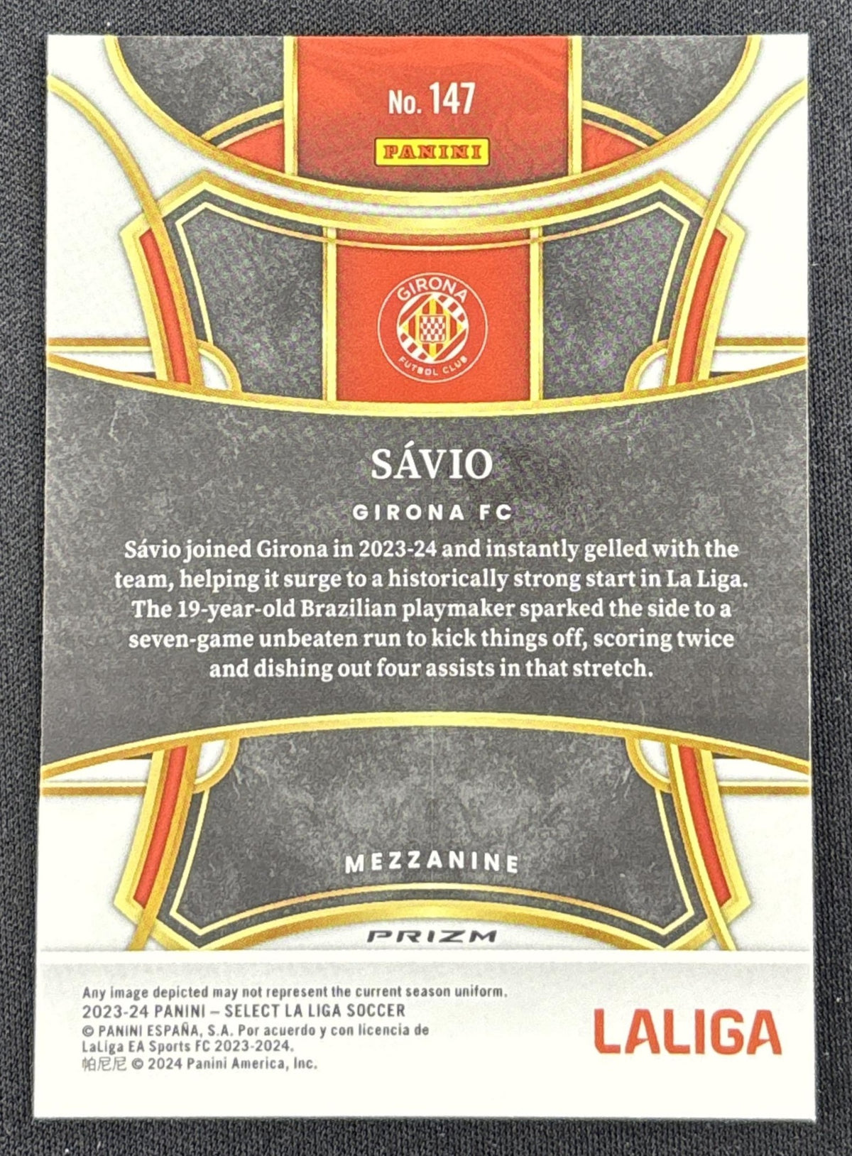 Savio 2023 Panini Select La Liga White Sparkle Prizm SSP Girona