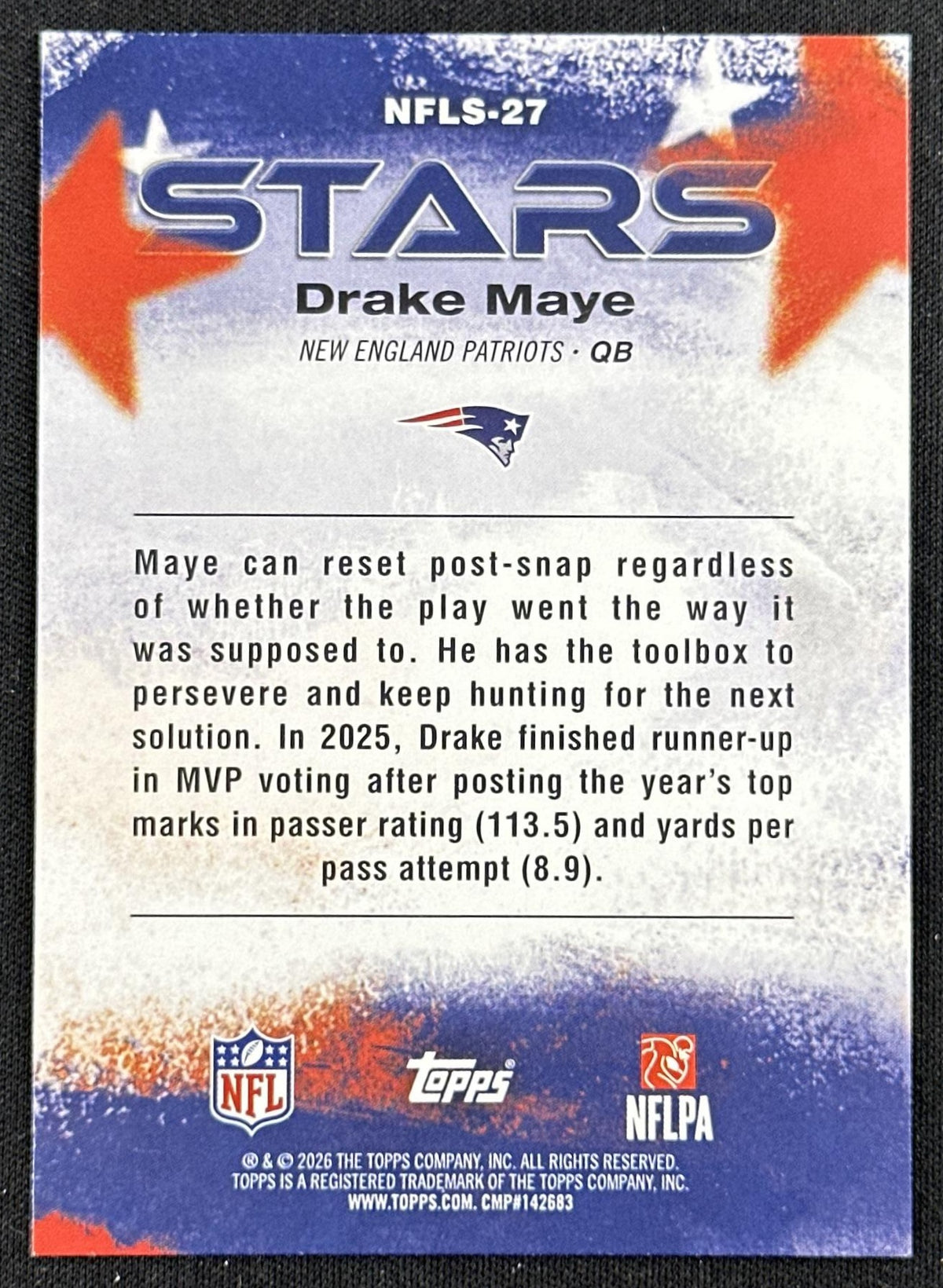 Drake Maye 2026 Topps Flagship NFL Stars Patriots