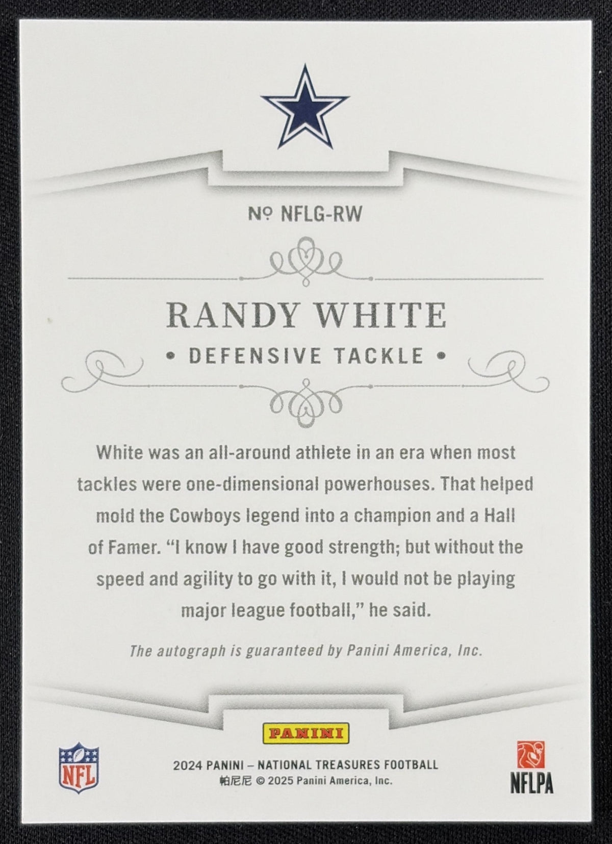 Randy White 2025 Panini Immaculate Collection Players Auto /99 Cowboys