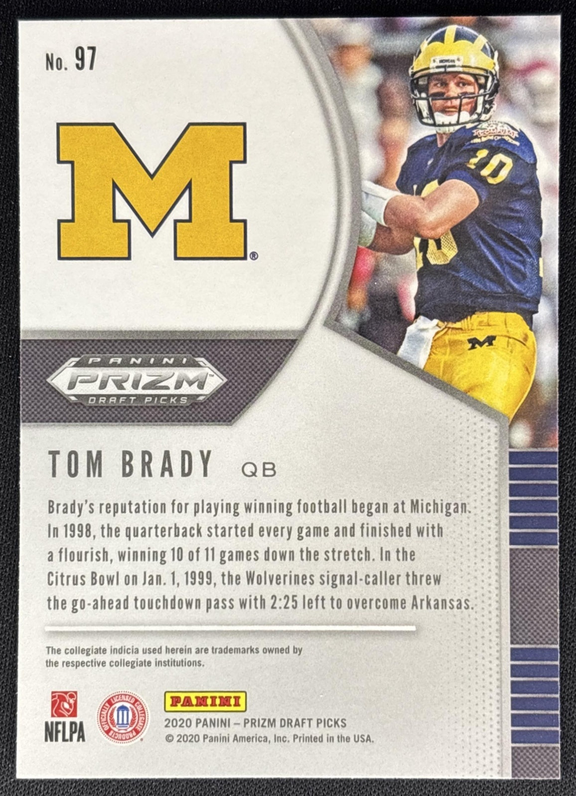 Tom Brady 2020 Panini Prizm Draft Picks Wolverines Sports Trading Cards