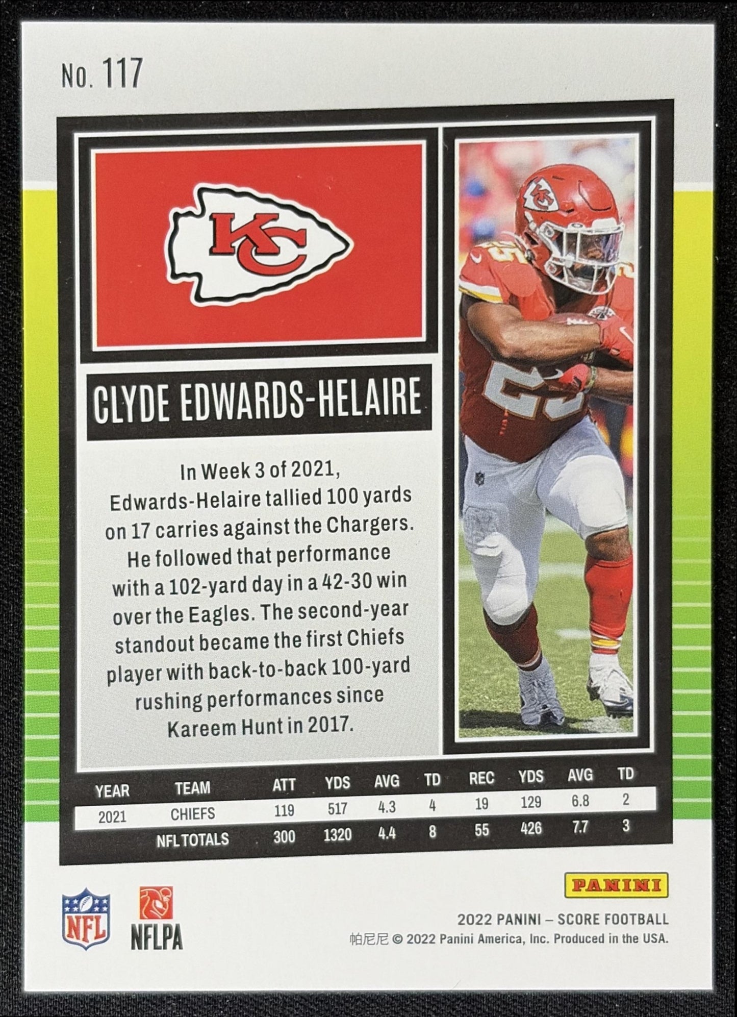 Clyde Edwards-Helaire 2022 Panini Score Dots Red /499 Chiefs