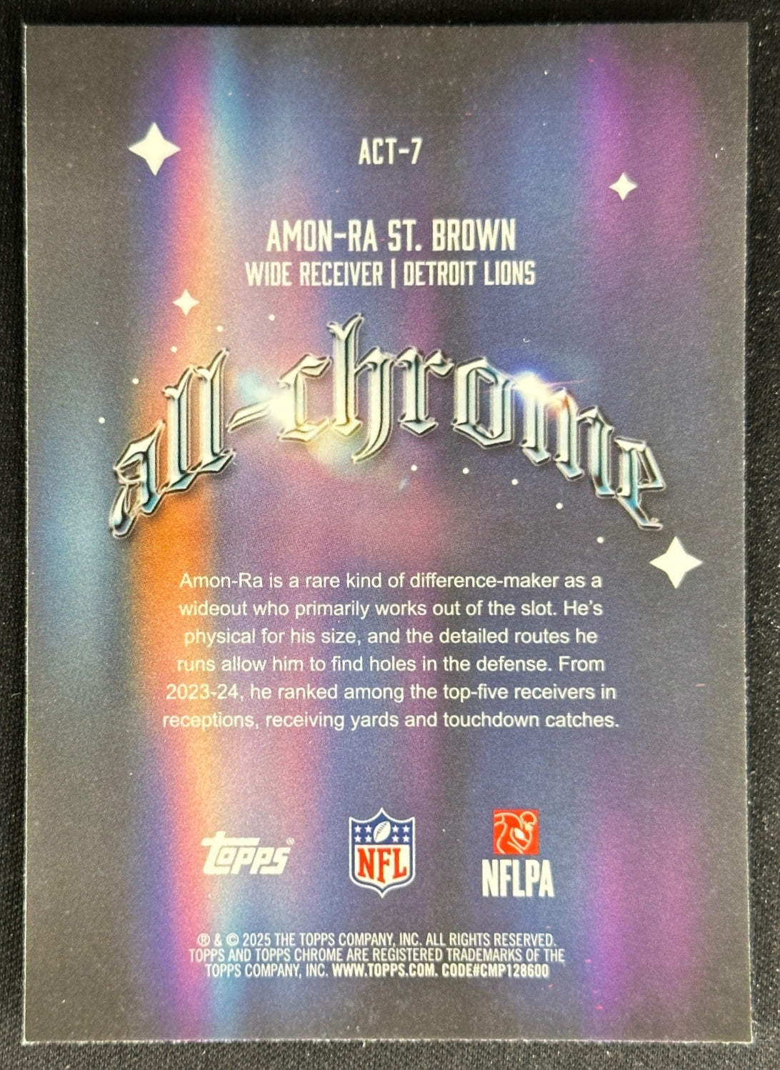 Amon-Ra St. Brown 2025 Topps Chrome All Team Lions Sports Trading Cards