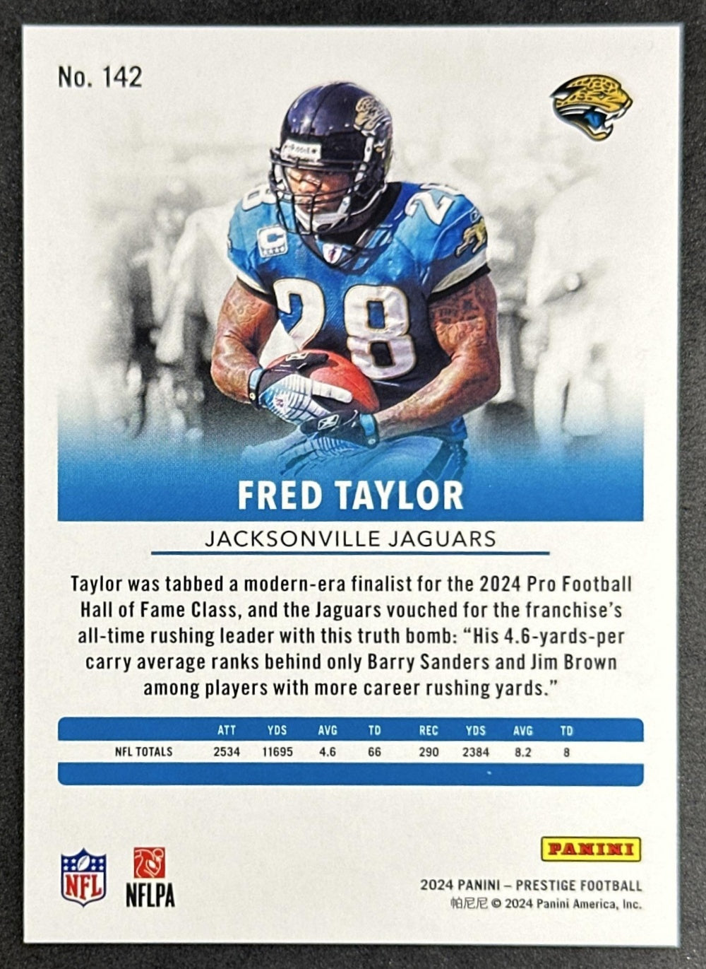 Fred Taylor 2024 Panini Prestige Red Xtra Points /999 Jaguars Sports Trading Card