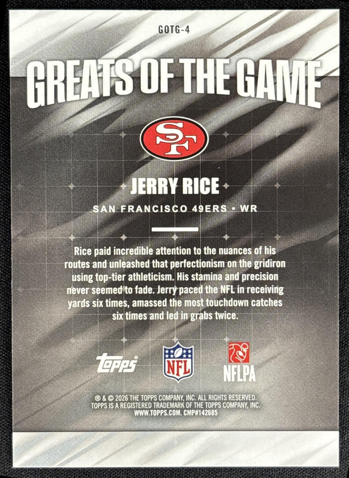 Jerry Rice 2026 Topps Greats Of The Game 49ers