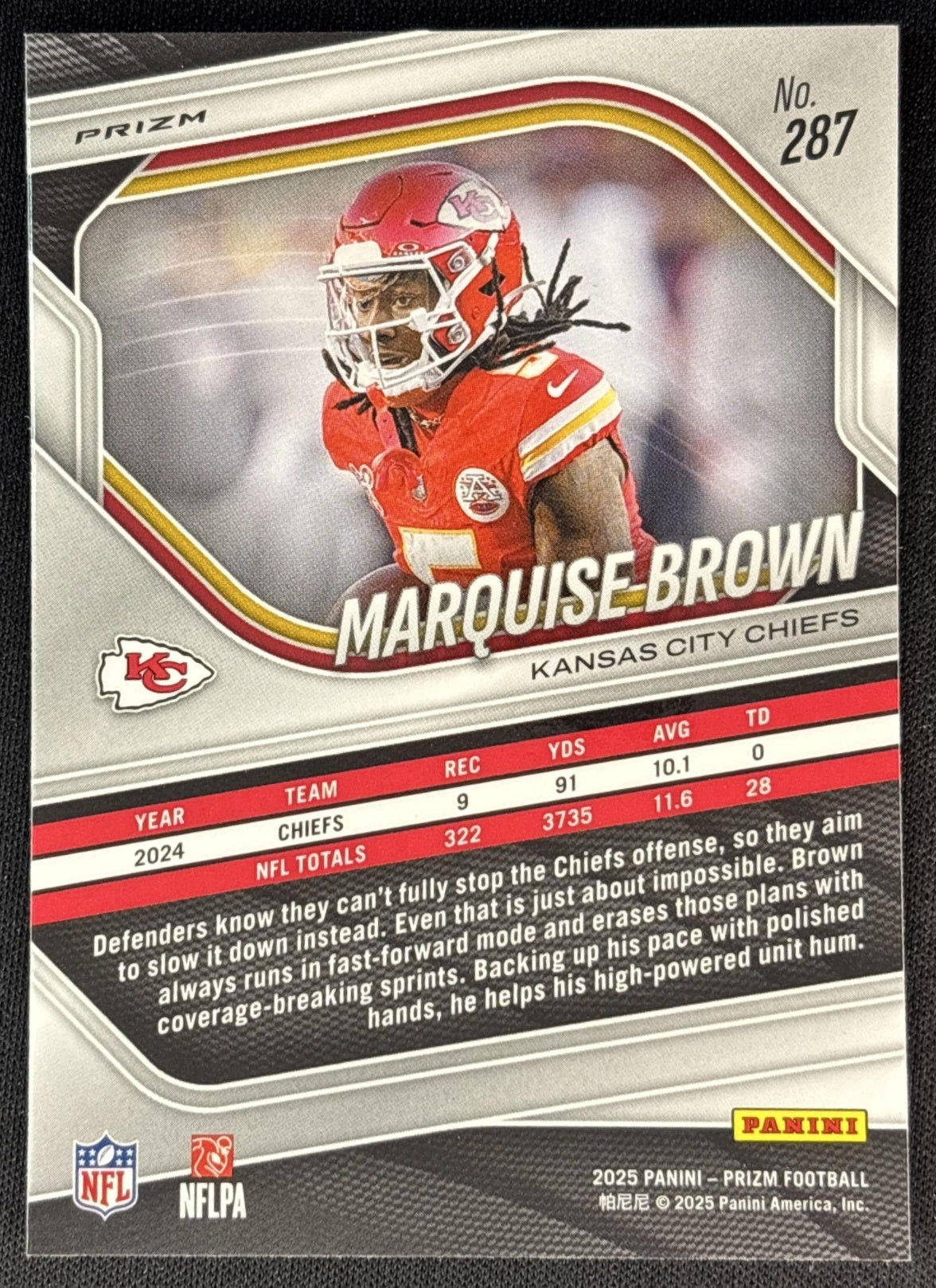 Marquise Brown 2025 Panini Prizm Neon Green Pulsar