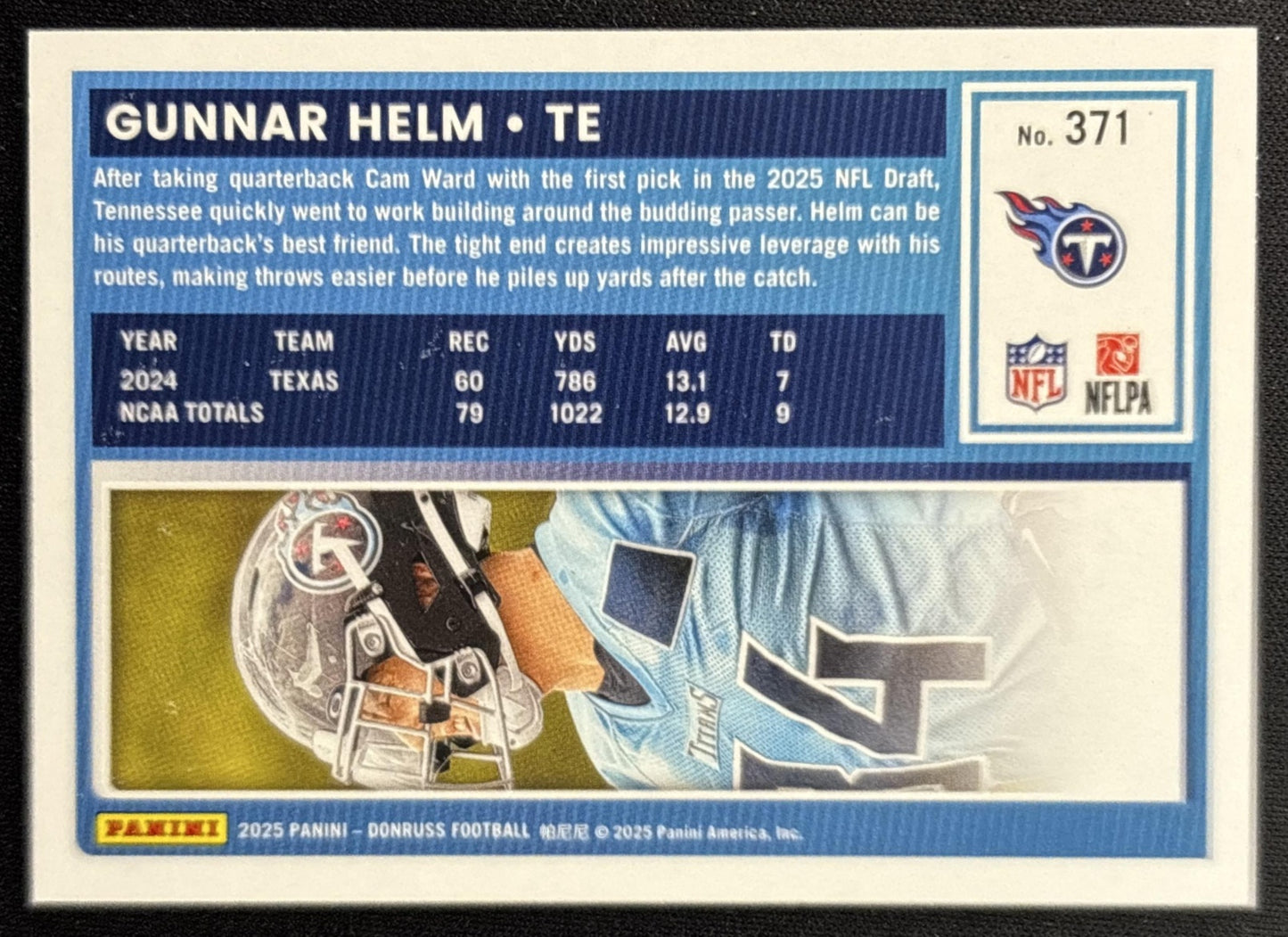 Gunnar Helm 2025 Panini Donruss Rated Rookie Press Proof Silver /199