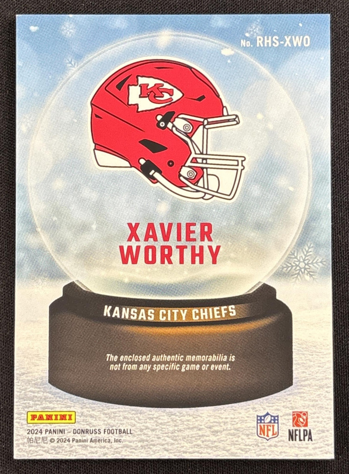 Xavier Worthy 2024 Panini Donruss Rookie Holiday Sweater Chiefs