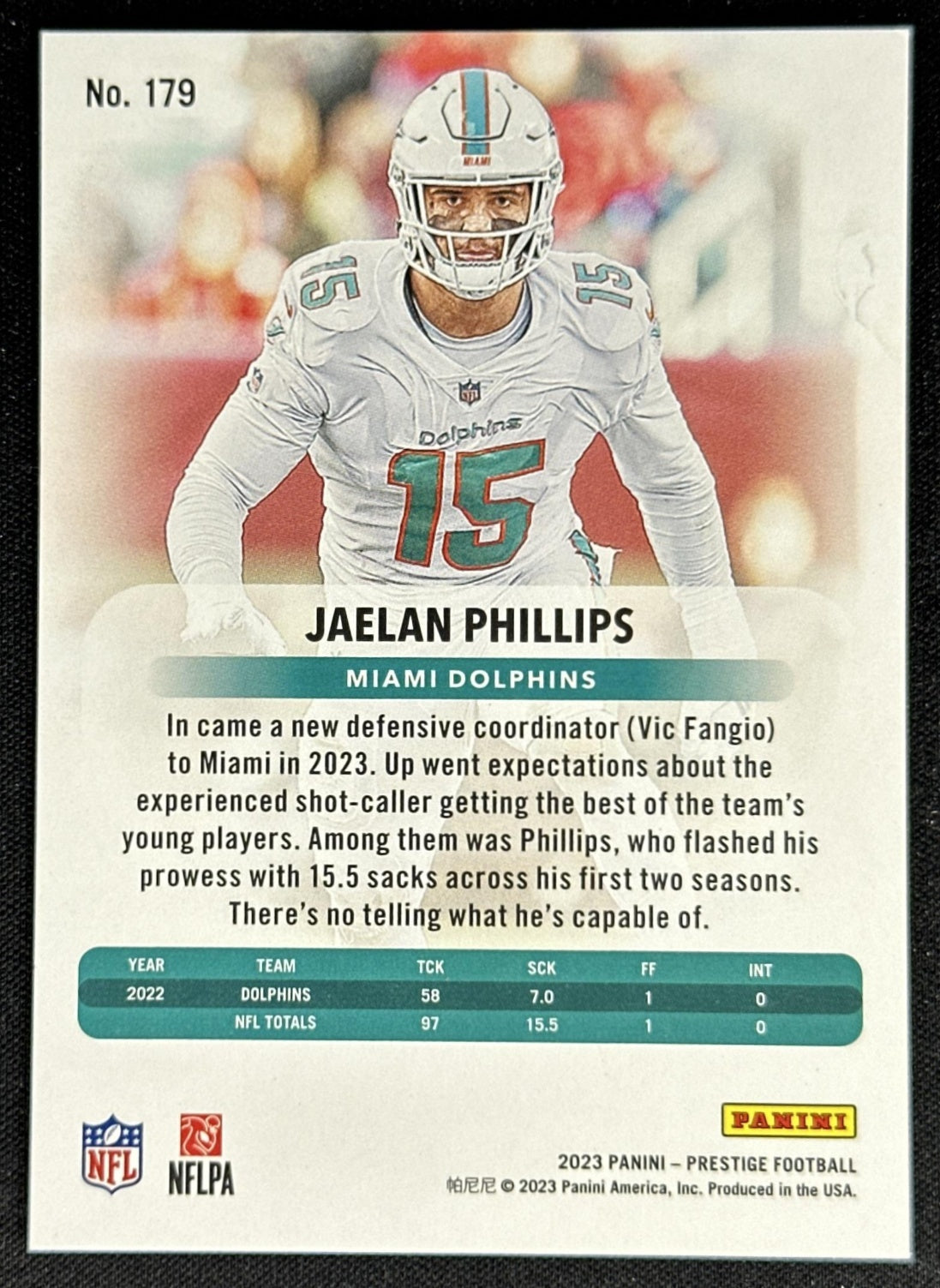 Jaelan Phillips 2023 Panini Prestige Xtra Points Premium Red /399 Dolphins