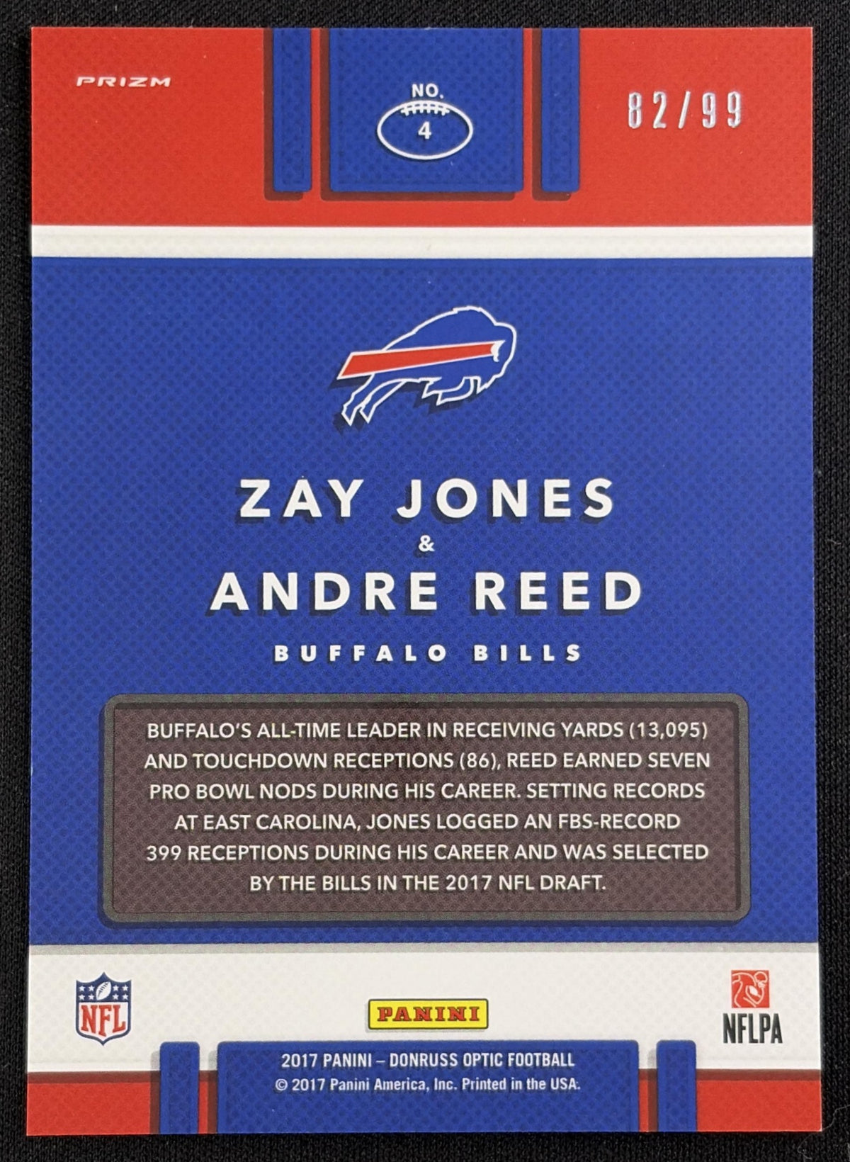 Zay Jones 2019 Panini Donruss Optic Red /99 Bills Sports Trading Card