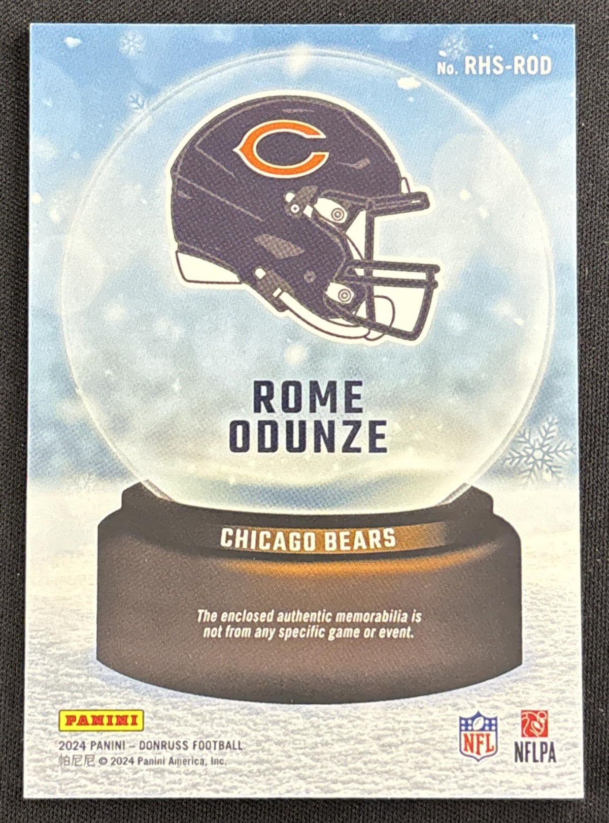 Rome Odunze 2024 Panini Donruss Rookie Holiday Sweater Bears 2 Sports Trading Card