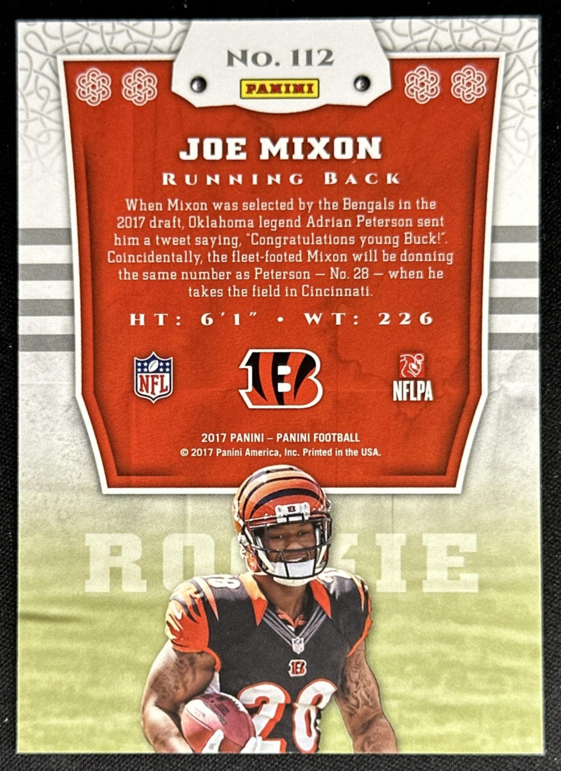 Joe Mixon 2017 Panini Bravery /199 Bengals