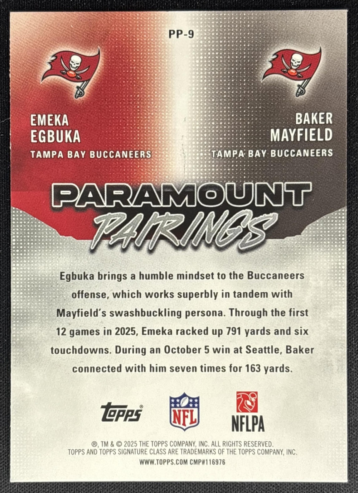 Baker Mayfield Emeka Egbuka 2025 Signature Class Paramount Pairings Buccaneers back