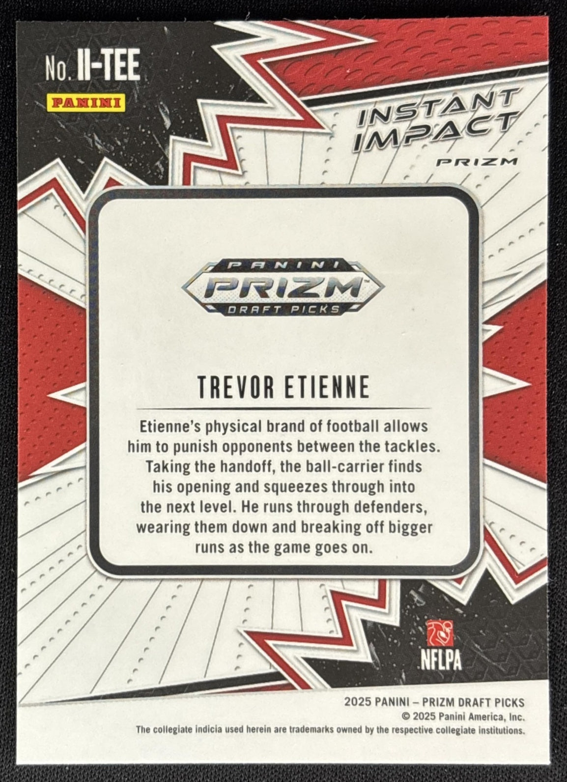 Trevor Etienne 2025 Panini Prizm Draft Picks Instant Impact Red Ice Bulldogs Panthers Sports Trading Cards