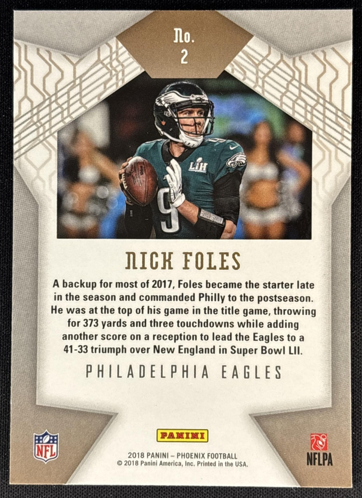 Nick Foles 2018 Panini Phoenix Most Valuable Eagles - Philadelphia Eagles