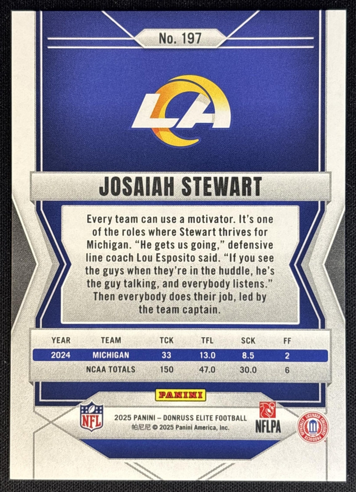 Josaiah Stewart 2025 Donruss Elite Rookies Aspirations Lime Green /999 Rams Football