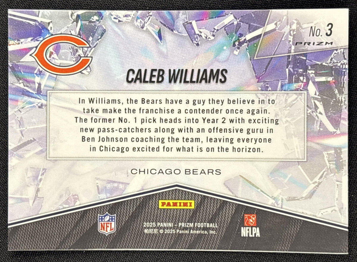 Caleb Williams 2025 Panini Prizm Break No Huddle Bears