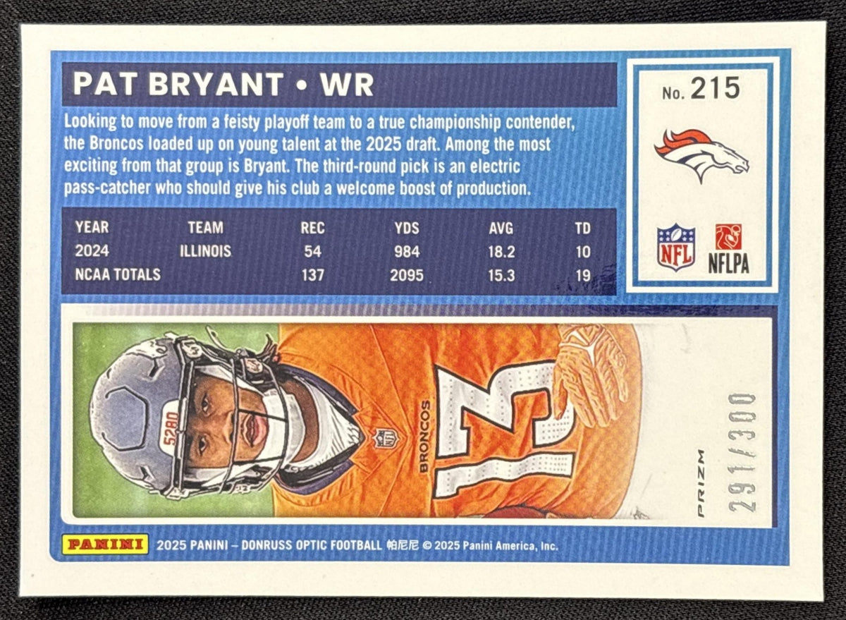 Pat Bryant 2025 Panini Donruss Optic Rated Rookie Wave Prizm /300 Broncos