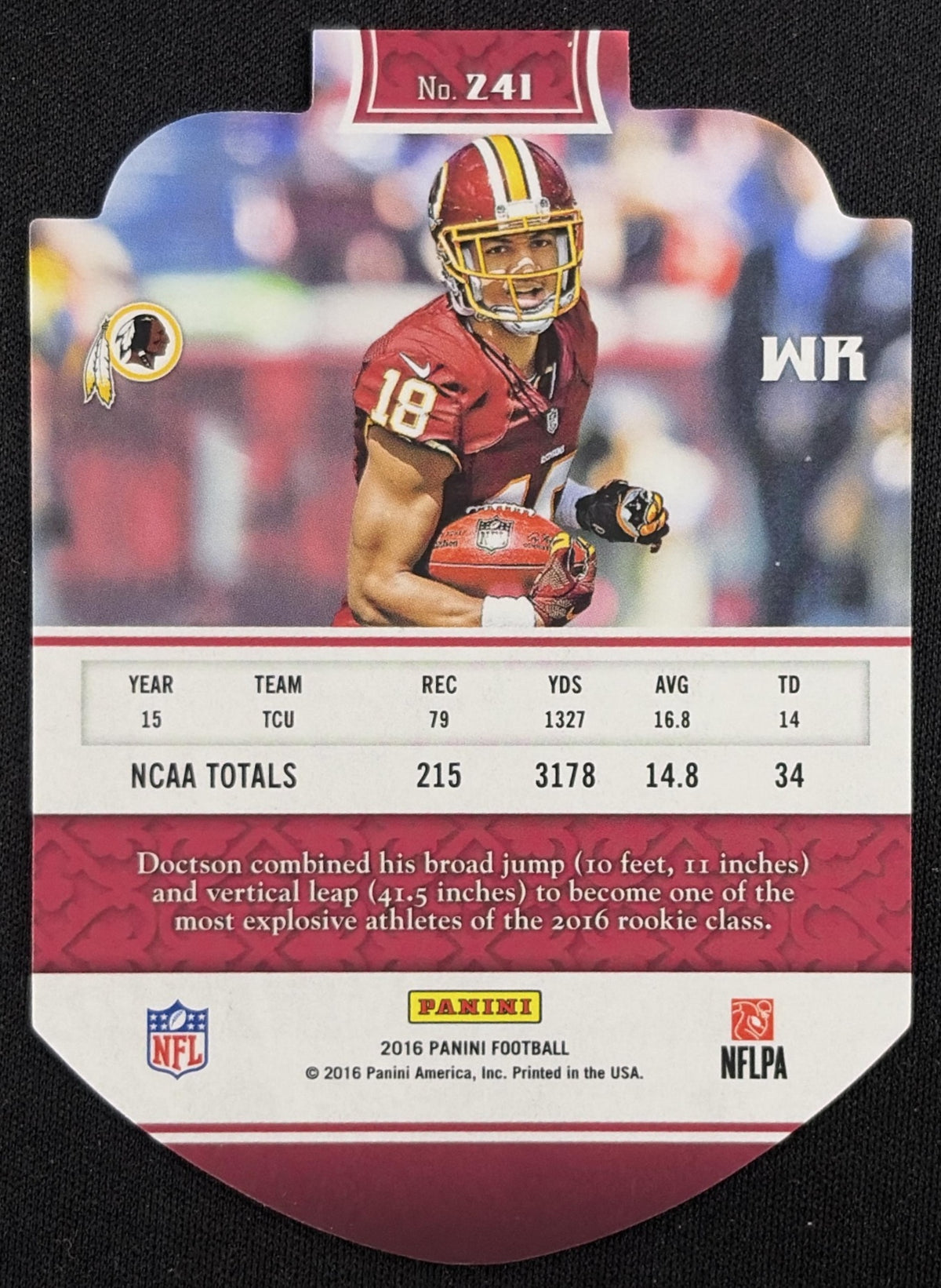 Josh Doctson 2016 Panini Sacrifice Die Cuts /199 Redskins